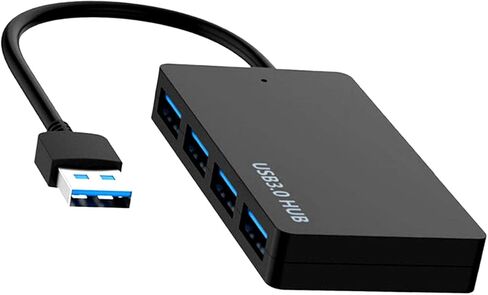 Faoyliye 4-Port USB 3.0 محول Hub، USB Splitter منافذ متعددة عالية السرعة، Mini USB Hub لأجهزة Windows MacBook Mac Pro Mac Surface Pro XPS Notebook PC والمزيد - أسود in Kuwait