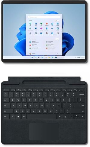 Microsoft Surface Pro 8 13" Touchscreen - Intel Evo 11th Gen Core i5-8GB RAM - 256GB SSD - Windows 11 Home - Graphite (IUS-00001) Bundle with Black Keyboard in Saudi Arabia