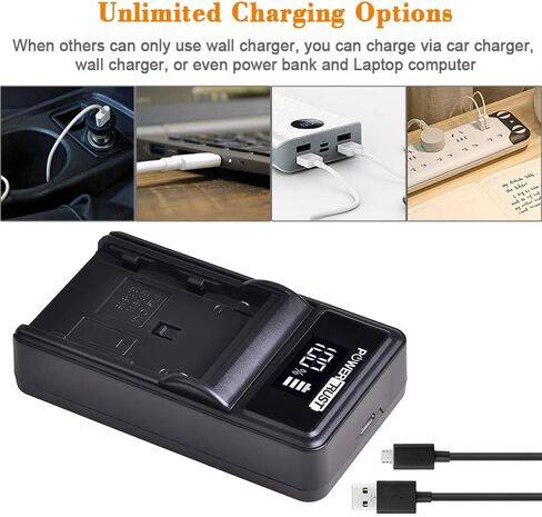بطارية PowerTrust BP-970G BP970G BP-975 وشاحن USB LED لكاميرات Canon EOS C100، EOS C100 Mark II، EOS C300، EOS C300 PL، EOS C500، EOS C500 PL، GL2، XF100، XF105، XF200، XF205، XF300، XF305 in Saudi Arabia