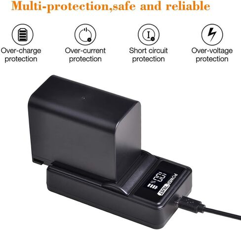بطارية PowerTrust BP-970G BP970G BP-975 وشاحن USB LED لكاميرات Canon EOS C100، EOS C100 Mark II، EOS C300، EOS C300 PL، EOS C500، EOS C500 PL، GL2، XF100، XF105، XF200، XF205، XF300، XF305 in Saudi Arabia