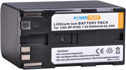 بطارية PowerTrust BP-970G BP970G BP-975 وشاحن USB LED لكاميرات Canon EOS C100، EOS C100 Mark II، EOS C300، EOS C300 PL، EOS C500، EOS C500 PL، GL2، XF100، XF105، XF200، XF205، XF300، XF305 in Saudi Arabia