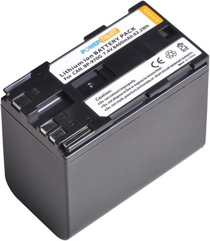 بطارية PowerTrust BP-970G BP970G BP-975 وشاحن USB LED لكاميرات Canon EOS C100، EOS C100 Mark II، EOS C300، EOS C300 PL، EOS C500، EOS C500 PL، GL2، XF100، XF105، XF200، XF205، XF300، XF305 in Saudi Arabia