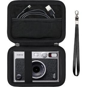 Hard Carrying Case for Fujifilm Instax Mini EVO Instant Camera, Instax Mini Printer Travel Storage Case with Mesh Pocket Can Store USB Cables, Film or Other Small Accessories, Pink