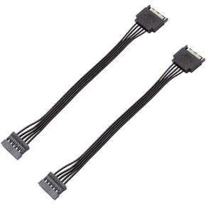 YiKaiEn 2 Packs SATA 15 Pin Male to SATA Female Power Supply Cable for Computer 12.6'' 32cm in Saudi Arabia