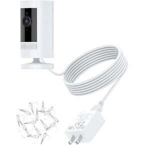 لمحول الطاقة Ring Stick Up Cam، متوافق مع الجيل الثالث من قابس البطارية، كابل شحن DC من الجيل الثاني، كاميرا كشاف في الهواء الطلق مقاومة للطقس، شحن الكاميرا باستمرار، سلك أبيض 26 قدمًا in Kuwait