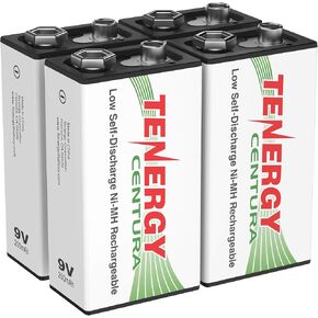 Tenergy Centura 9V NIMH Rechargeable Batteries, 200mAh Low Self-Discharge Square Battery for Smoke Alarm/Detector, 2 Pack in Saudi Arabia