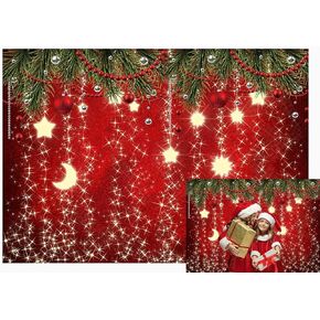 LTLYH 10x8ft Christmas Red Photography Backdrop Christmas Photo Backdrops Xmas Eve New Year Decoration Props Background 073