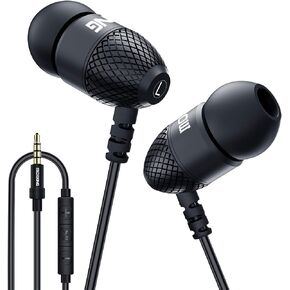 سماعات أذن سلكية معدنية متينة من MOXKING مع ميكروفون وتحكم في مستوى الصوت، صوت عميق وواضح عازل للضوضاء في سماعات الأذن، وسادات أذن للهواتف المحمولة، والكمبيوتر المحمول، والكمبيوتر، وأجهزة iPad، وiPod، والألعاب in Kuwait