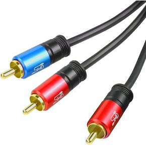 SHD RCA to 2RCA Subwoofer Cable Audio Cable 2RCA to 1RCA Bi-Directional RCA Y Adapter Premium Sound Quality Dual Shielded with Gold Plated Connectors-20Feet