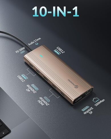 PHIXERO 12 in 1 USB Docking Station Triple Monitor for Mac M1/M2, Displaylink Dock with 2 HDMI & 1 VGA, 3 USB 3.0 &1 USB 2.0, SD/TF Port, Ethernet, Audio, Compatible with Thunderbolt, Windows,et in Saudi Arabia