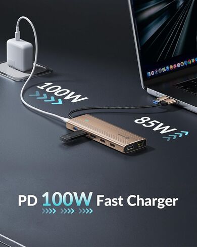 PHIXERO 12 in 1 USB Docking Station Triple Monitor for Mac M1/M2, Displaylink Dock with 2 HDMI & 1 VGA, 3 USB 3.0 &1 USB 2.0, SD/TF Port, Ethernet, Audio, Compatible with Thunderbolt, Windows,et in Saudi Arabia