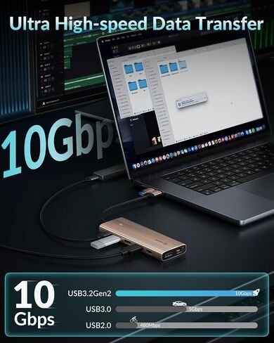 PHIXERO 12 in 1 USB Docking Station Triple Monitor for Mac M1/M2, Displaylink Dock with 2 HDMI & 1 VGA, 3 USB 3.0 &1 USB 2.0, SD/TF Port, Ethernet, Audio, Compatible with Thunderbolt, Windows,et in Saudi Arabia