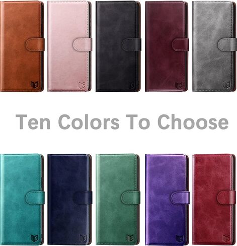 SUANPOT for Samsung Galaxy A12 with RFID Blocking Leather Wallet case Credit Card Holder, Flip Folio Book Phone case Shockproof Cover for Women Men for Samsung A12 case Wallet (Wine Red) in Saudi Arabia