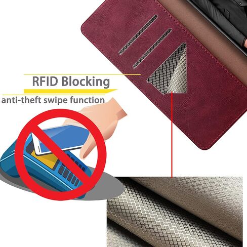 SUANPOT for Samsung Galaxy A12 with RFID Blocking Leather Wallet case Credit Card Holder, Flip Folio Book Phone case Shockproof Cover for Women Men for Samsung A12 case Wallet (Wine Red) in Saudi Arabia