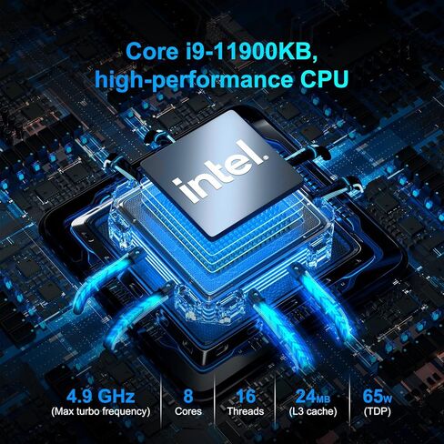 كمبيوتر GEEKOM Mini PC، Mini Fun11 Gaming PC يدعم الرسومات المنفصلة، ​​Intel Core i9-11900KB (حتى 4.9 جيجا هرتز) 32 جيجا DDR4 و1 تيرابايت SSD Windows 11 Pro أجهزة الكمبيوتر المكتبية تدعم منفذي LAN 2.5 جيجا/Thunderbolt 4/WiFi 6E in Kuwait