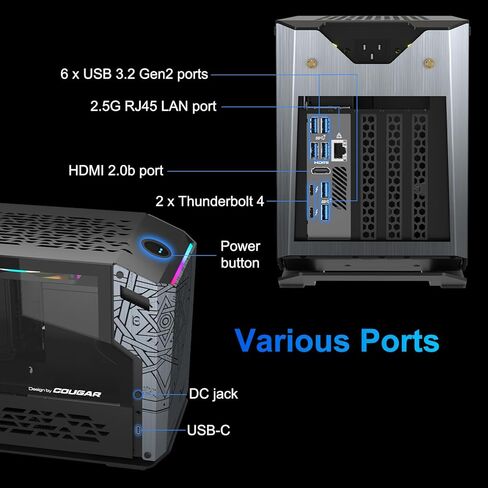 كمبيوتر GEEKOM Mini PC، Mini Fun11 Gaming PC يدعم الرسومات المنفصلة، ​​Intel Core i9-11900KB (حتى 4.9 جيجا هرتز) 32 جيجا DDR4 و1 تيرابايت SSD Windows 11 Pro أجهزة الكمبيوتر المكتبية تدعم منفذي LAN 2.5 جيجا/Thunderbolt 4/WiFi 6E in Kuwait