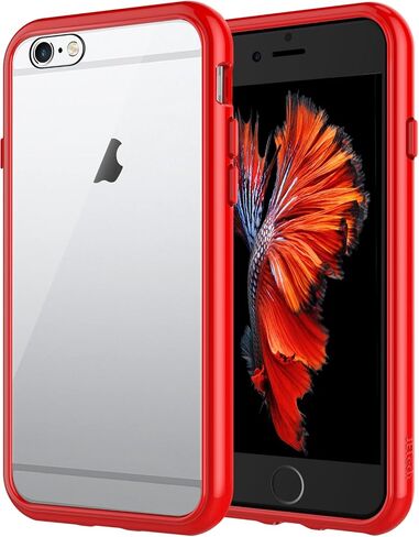 حافظة JETech لهاتف iPhone 6 وiPhone 6s، غطاء ممتص للصدمات غير أصفر اللون، ظهر شفاف مضاد للخدش (شفاف) in Kuwait