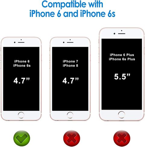 حافظة JETech لهاتف iPhone 6 وiPhone 6s، غطاء ممتص للصدمات غير أصفر اللون، ظهر شفاف مضاد للخدش (شفاف) in Kuwait