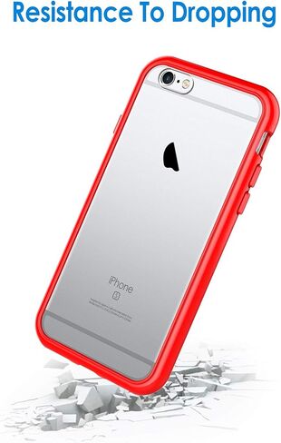 حافظة JETech لهاتف iPhone 6 وiPhone 6s، غطاء ممتص للصدمات غير أصفر اللون، ظهر شفاف مضاد للخدش (شفاف) in Kuwait