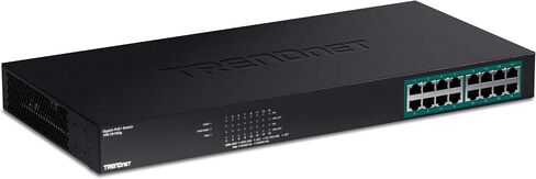 TRENDnet 16-Port Gigabit PoE+ Switch, 16 x Gigabit PoE+ Ports, 246W PoE Power Budget, 32 Gbps Switching Capacity, Desktop Switch, Ethernet Network Switch, Metal, Lifetime Protection, Black, TPE-TG160g in Saudi Arabia