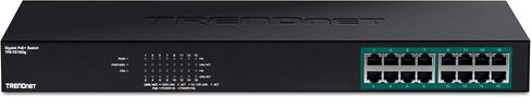 TRENDnet 16-Port Gigabit PoE+ Switch, 16 x Gigabit PoE+ Ports, 246W PoE Power Budget, 32 Gbps Switching Capacity, Desktop Switch, Ethernet Network Switch, Metal, Lifetime Protection, Black, TPE-TG160g in Saudi Arabia