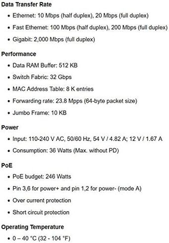 TRENDnet 16-Port Gigabit PoE+ Switch, 16 x Gigabit PoE+ Ports, 246W PoE Power Budget, 32 Gbps Switching Capacity, Desktop Switch, Ethernet Network Switch, Metal, Lifetime Protection, Black, TPE-TG160g in Saudi Arabia