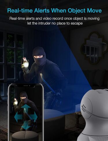 كاميرا للحيوانات الأليفة، كاميرا داخلية مع تكبير/تصغير قابل للإمالة، كاميرا WiFi داخلية مع عرض عن بعد، جهاز مراقبة الطفل مع الكاميرا والصوت، رؤية ليلية، كشف الحركة، صوت ثنائي الاتجاه، بطاقة SD/تخزين سحابي in Saudi Arabia