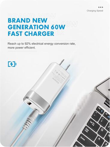 شاحن ماك بوك برو بديل صغير بقدرة 60 وات، 13 15 بوصة قبل منتصف عام 2012 مع منفذ USB، موصل طرف مغناطيسي من النوع L من الجيل الأول، محول كمبيوتر محمول يعمل بالتيار المتردد أثناء السفر A1278 2011 2010... in Kuwait