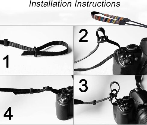 حزام كاميرا QYNuLi، حزام رقبة قابل للتعديل، حزام كاميرا عتيق لكاميرات DSLR in Kuwait