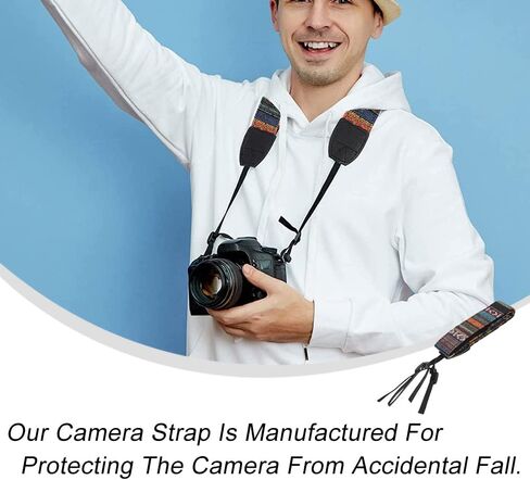 حزام كاميرا QYNuLi، حزام رقبة قابل للتعديل، حزام كاميرا عتيق لكاميرات DSLR in Kuwait