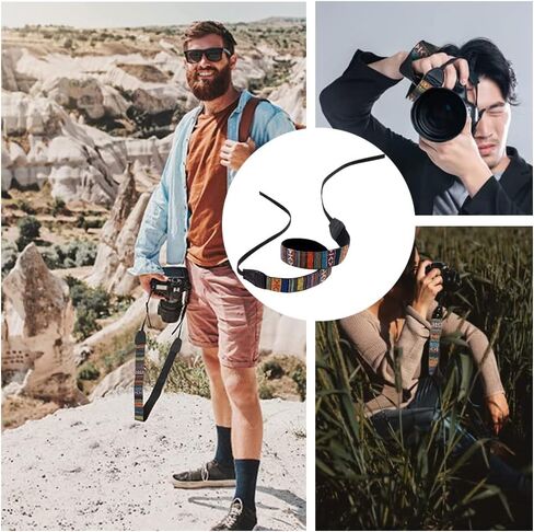 حزام كاميرا QYNuLi، حزام رقبة قابل للتعديل، حزام كاميرا عتيق لكاميرات DSLR in Kuwait