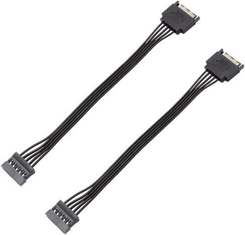 YiKaiEn 2 Packs SATA 15 Pin Male to SATA Female Power Supply Cable for Computer 12.6'' 32cm in Saudi Arabia