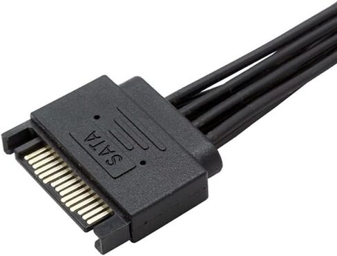 YiKaiEn 2 Packs SATA 15 Pin Male to SATA Female Power Supply Cable for Computer 12.6'' 32cm in Saudi Arabia