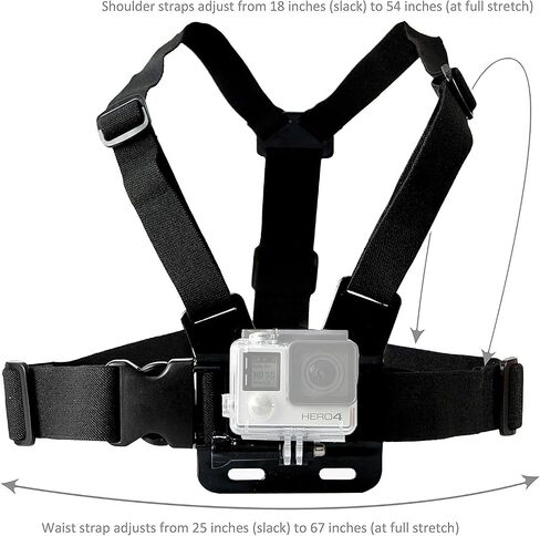 SSE Adjustable Chest Mount Harness for GoPro Cameras - One Size Fits Most, Chest Mount Designed for GoPro Hero Camera - Perfect for Extreme Sports in Saudi Arabia