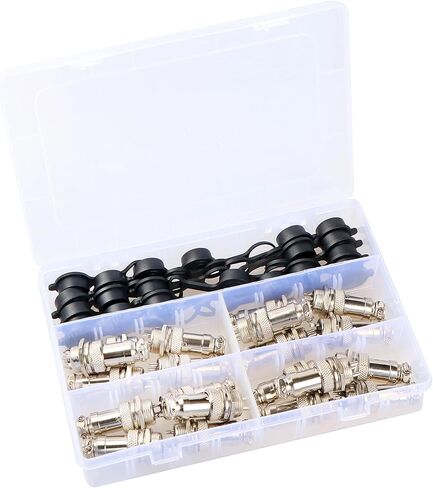 Aviation Plug Connector GX16 2 3 4 5 Pin Panel Metal Mount Circular Aviation Connector Adapter Male Female Plug Socket with Waterproof Cap, Pack of 60 in Saudi Arabia