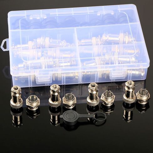 Aviation Plug Connector GX16 2 3 4 5 Pin Panel Metal Mount Circular Aviation Connector Adapter Male Female Plug Socket with Waterproof Cap, Pack of 60 in Saudi Arabia