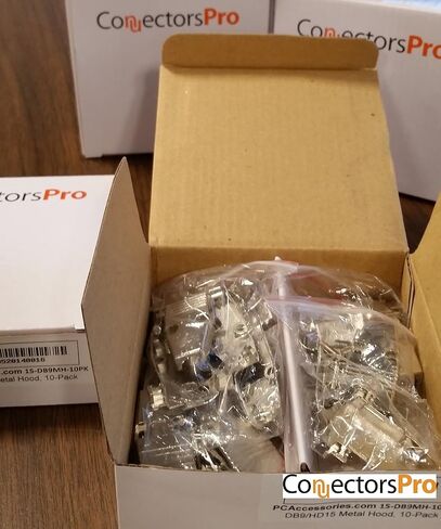 PC Accessories - Connectors Pro DB9 Metal Hood Back Shell DB-9 with Short Screws, 10-Pack for DB9 Male Female Connectors in Saudi Arabia