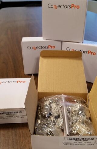 PC Accessories - Connectors Pro DB9 Metal Hood Back Shell DB-9 with Short Screws, 10-Pack for DB9 Male Female Connectors in Saudi Arabia