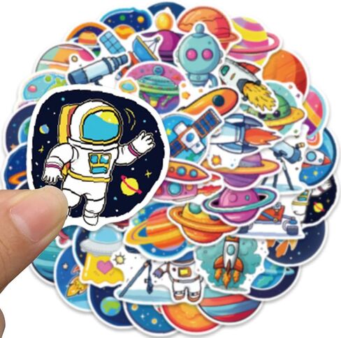Cute Space Stickers for Kids Teens 50PCS Astronaut Spacecraft Planet Decals in Kuwait