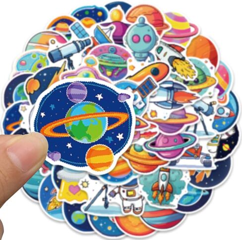 Cute Space Stickers for Kids Teens 50PCS Astronaut Spacecraft Planet Decals in Kuwait