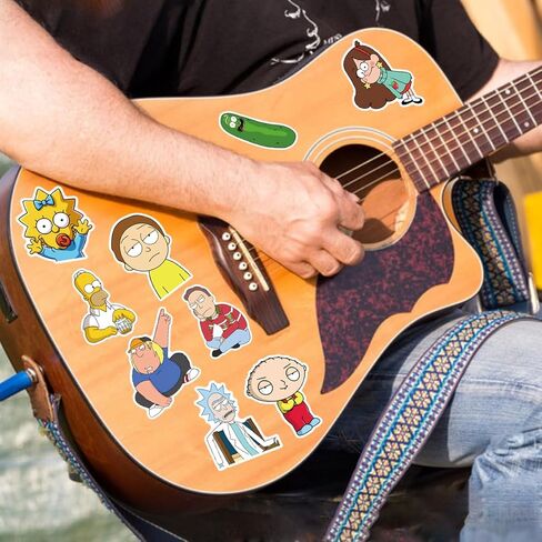 PIRTYNNUF 50 قطعة من ملصقات الرسوم المتحركة الرسوم المتحركة حزم ملصقات رائعة لأجهزة الكمبيوتر المحمول وحافظة الهاتف وزجاجة المياه وممتص الصدمات على لوح التزلج والأمتعة وملصقات الرسوم المتحركة للمراهقين والبالغين in Kuwait