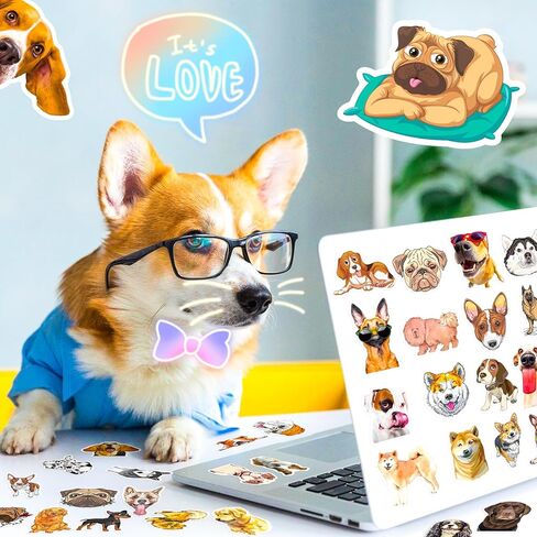 300 قطعة من ملصقات الكلاب اللطيفة، ملصقات جرو مضحكة للأطفال، ملصقات مقاومة للماء من الفينيل لسلالات الكلاب لزجاجات المياه، وسجلات القصاصات، والكمبيوتر المحمول، وشارات الكلاب الأليفة للبالغين والمراهقين والبنات والأولاد in Kuwait