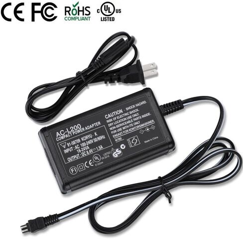 شاحن محول طاقة تيار متردد متوافق مع سوني Handycam DCR-SX40 DCR-SX44 DCR-SX45 DCR-SX63 DCR-SX65 DCR-SX85 DCR-SR42 DCR-SR45 DCR-SR46 DCR-SR47 DCR-SR62 DCR-SR68 DCR-SR200 DCR-SR300 كاميرا الفيديو الرقمية in Kuwait
