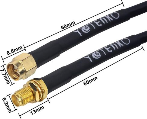 YOTENKO SMA ذكر إلى أنثى RG58 كابل محوري 25FT SMA هوائي تمديد كابل كابل نقل منخفض الخسارة (ليس للتلفزيون، واي فاي) in Kuwait