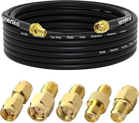 YOTENKO SMA ذكر إلى أنثى RG58 كابل محوري 25FT SMA هوائي تمديد كابل كابل نقل منخفض الخسارة (ليس للتلفزيون، واي فاي) in Kuwait