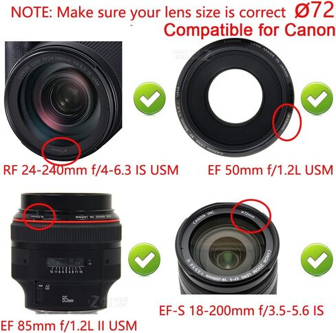 72mm Lens Cap Cover Compatible for Canon R3 R5 kit RF 24-240mm, for NIKKOR 18-200mm Lens (2 Pack) in Saudi Arabia