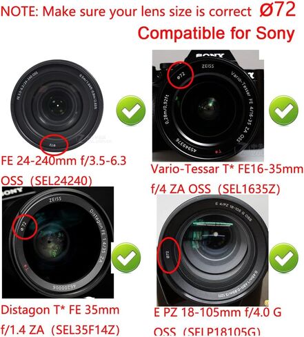 72mm Lens Cap Cover Compatible for Canon R3 R5 kit RF 24-240mm, for NIKKOR 18-200mm Lens (2 Pack) in Saudi Arabia