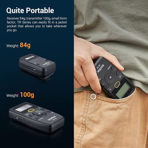 Godox TR-N1 Wireless Remote Shutter for Nikon, Wireless Shutter Release Intervalometer, Compatible for Nikon D850 D800E D800 D700 D500 D300s D300 D200 D5 D4 D3S D3X D3 D1H D1 F100 N90S F5 F6 F90 etc in Saudi Arabia