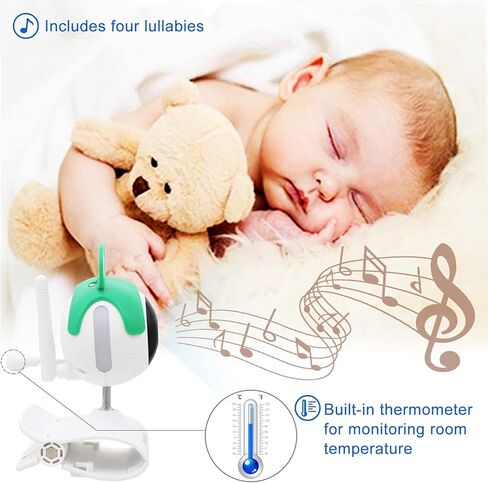 CasaCam VC240 Digital Wireless Clip Baby Camera, Add-on Camera for BM240, BM200, BM200 Pro, Two-Way Audio, Night Vision, Temperature Monitoring, Night Light and Lullabies in Kuwait