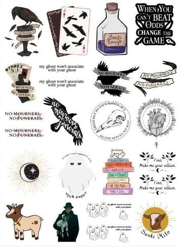 20 Pcs Value Pack Six of Crows Decal Sticker Waterproof Vinyl Aesthetic SUV Truck Colorful Laptop Bike Car Luggage Skateboard Water Bottle Guitar Windows Bumper Tumbler in Kuwait